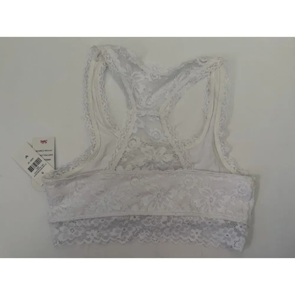Lot Of 2 Justice White Burgundy Full Coverage Racerback Lace Bralette Size 32